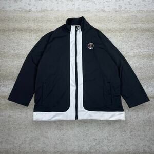 Vintage 90s Nike Track Jacket Mens XL Baggy Fit Jet Black White Red Basketball